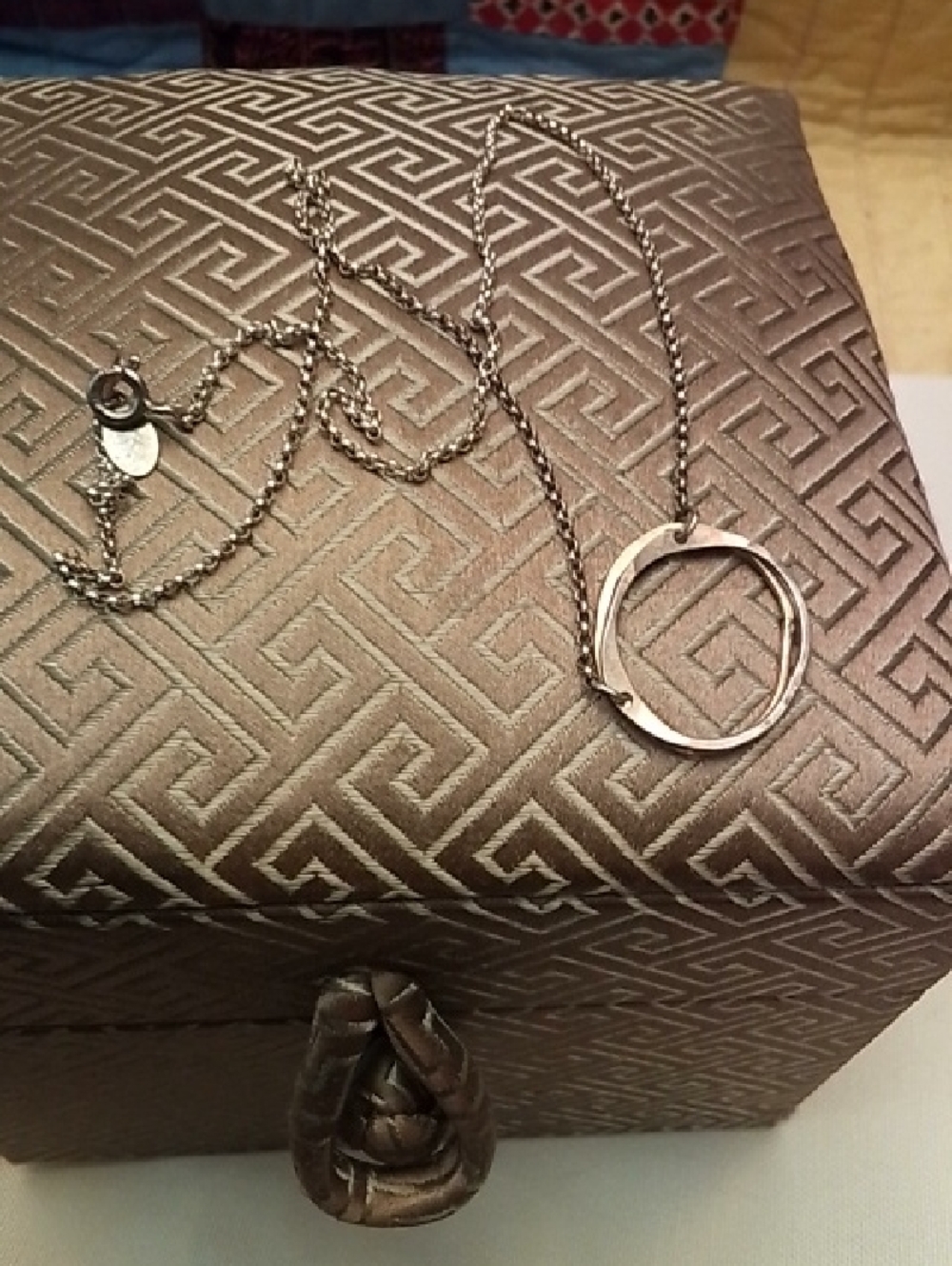 Minimalist Silver Circular Pendant Necklace in Silver